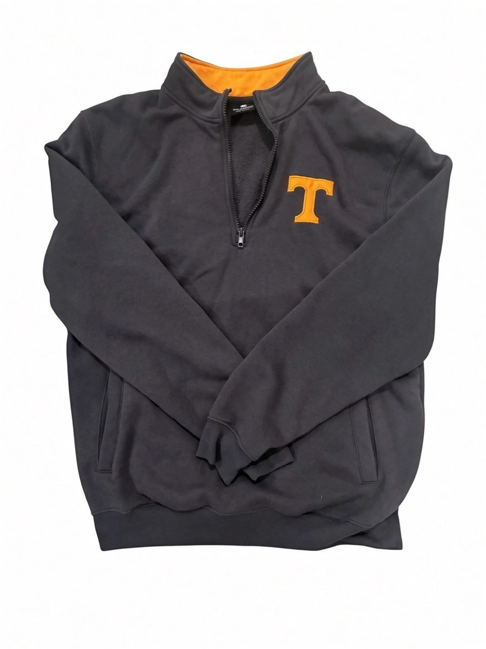 Colosseum Dark Gray Quarter-Zip Pullover with Orange 'T' Logo